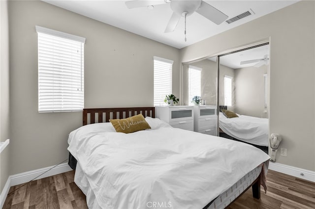 5 Quartz Ln, Ladera Ranch, CA 92694 - bedroom with a closet, wood finished floors, and ceiling fan