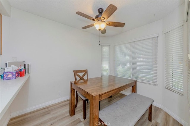 22224 S Vermont Ave Unit 102C, Torrance, CA 90502 - dining room with light wood-type flooring, ceiling fan, and a desk