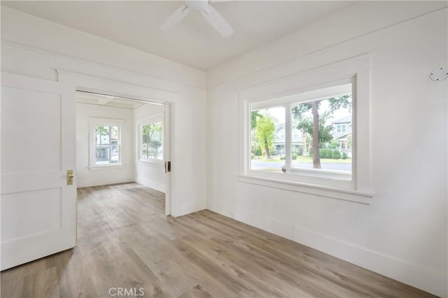 4415 12th St, Riverside, CA 92501 - empty room featuring wood finished floors, baseboards, and ceiling fan
