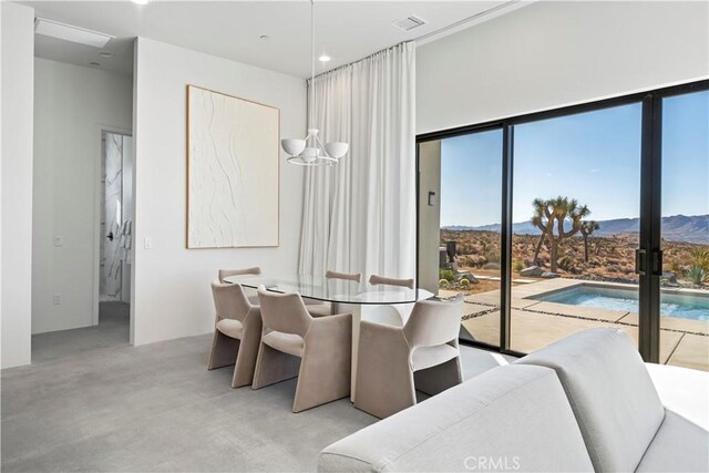 59425 Sun Mesa Rd, Yucca Valley, CA 92284 - dining space with a mountain view and recessed lighting