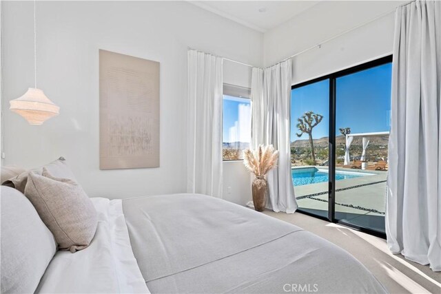 59425 Sun Mesa Rd, Yucca Valley, CA 92284 - carpeted bedroom featuring access to exterior