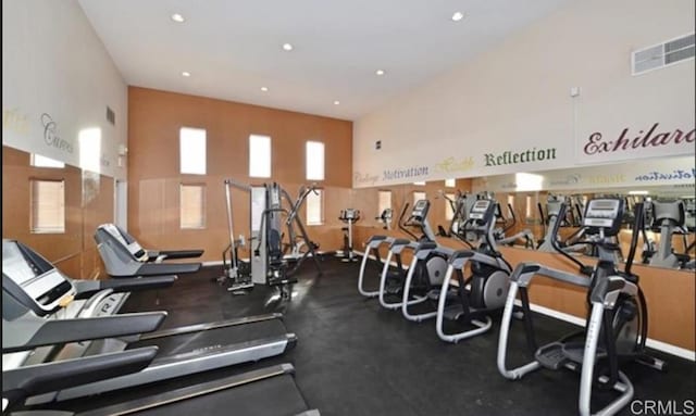 1875 Baudouin Pl Unit 1731, Chula Vista, CA 91913 - gym featuring a high ceiling and recessed lighting