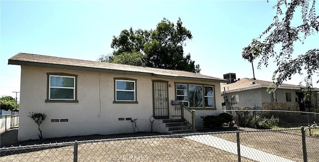 950 Cedar St, Corona, CA 92879 - view of front of house with a fenced backyard, crawl space, and stucco siding