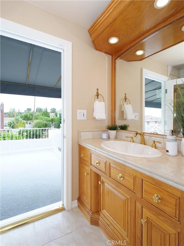 1163 Sandwood Pl, San Pedro, CA 90731 - bathroom with vanity and tile patterned flooring