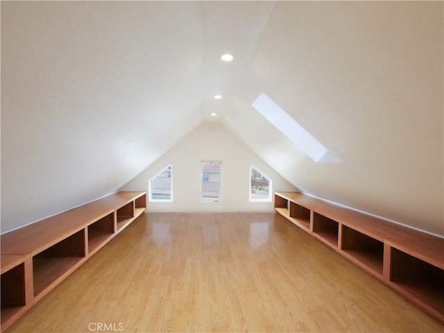 1163 Sandwood Pl, San Pedro, CA 90731 - bonus room with a skylight, recessed lighting, lofted ceiling, and wood finished floors