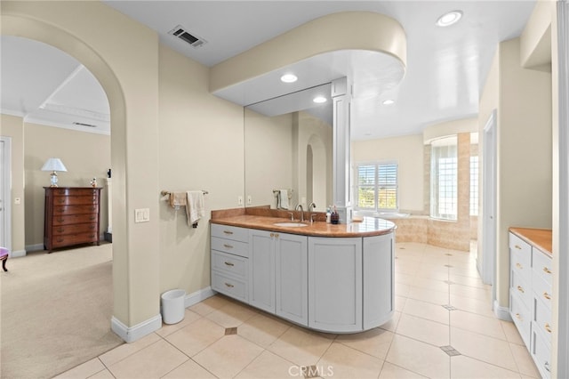 43845 Calle De Velardo, Temecula, CA 92592 - full bathroom featuring vanity, recessed lighting, and tile patterned floors