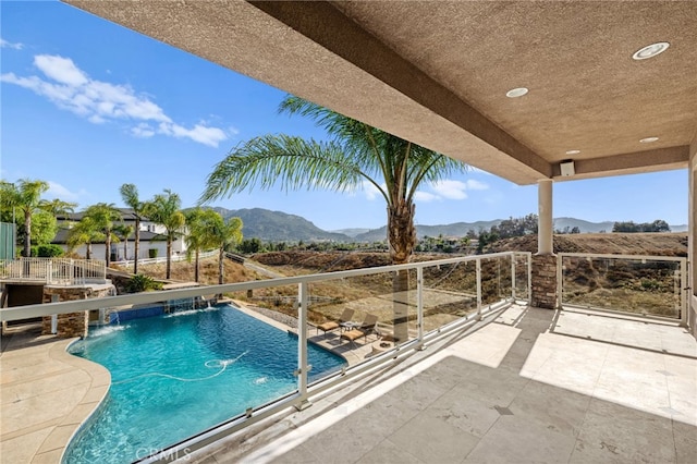 43845 Calle De Velardo, Temecula, CA 92592 - view of pool featuring a mountain view and a patio area