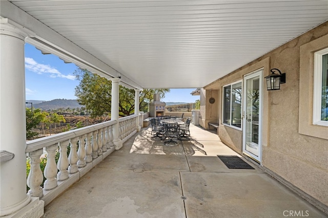 43845 Calle De Velardo, Temecula, CA 92592 - view of patio featuring outdoor dining space and a mountain view