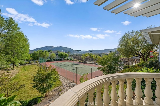 43845 Calle De Velardo, Temecula, CA 92592 - view of tennis court featuring a mountain view