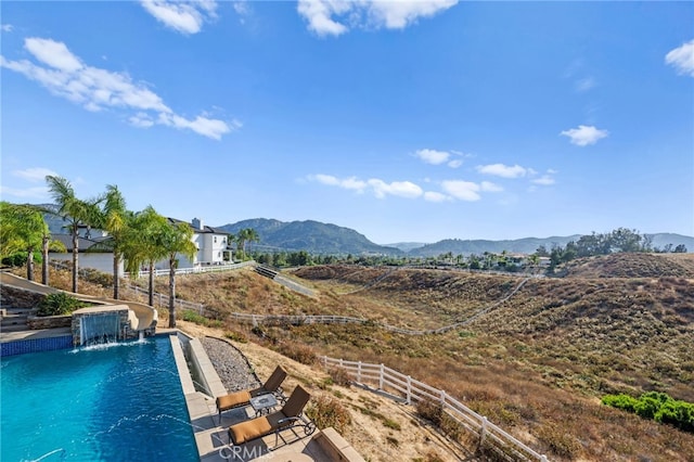 43845 Calle De Velardo, Temecula, CA 92592 - view of swimming pool featuring a mountain view and a patio area