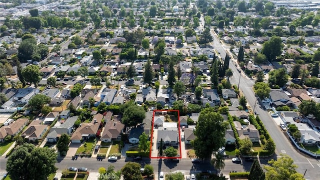 5741 Tobias Ave, Sherman Oaks, CA 91411 - aerial perspective of suburban area with property parcel outlined