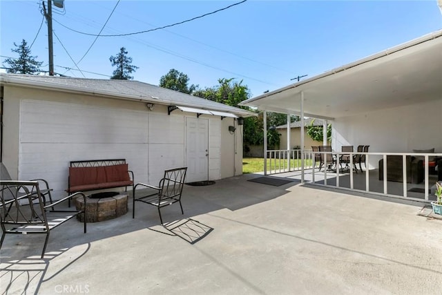 5741 Tobias Ave, Sherman Oaks, CA 91411 - view of patio / terrace with a fire pit