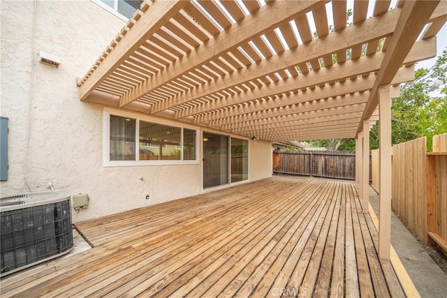 8190 Crowley Cir, Buena Park, CA 90621 - wooden deck featuring a fenced backyard and a pergola