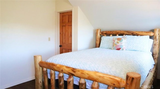 32455 Scandia Dr, Running Springs, CA 92382 - bedroom with baseboards and lofted ceiling