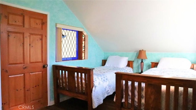 32455 Scandia Dr, Running Springs, CA 92382 - bedroom with vaulted ceiling