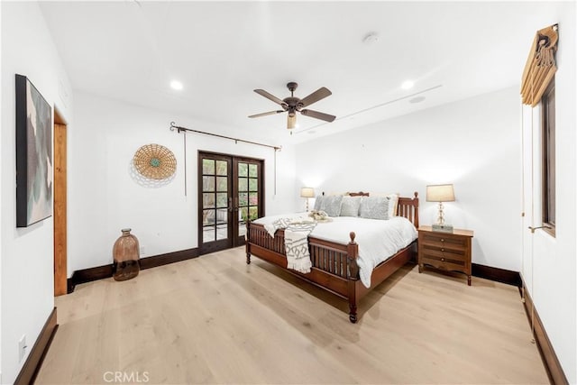 20 Cactus, Irvine, CA 92603 - bedroom with french doors, light wood-style floors, baseboards, access to outside, and recessed lighting