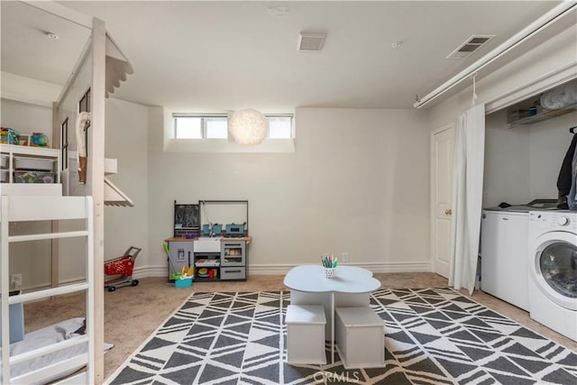 2911 Ballesteros Ln, Tustin, CA 92782 - laundry room featuring washer and dryer and carpet floors