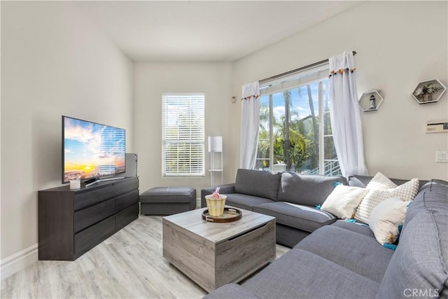 2911 Ballesteros Ln, Tustin, CA 92782 - living room featuring light wood-style flooring and baseboards