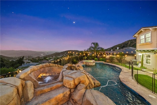 2514 Bulrush Cir, Corona, CA 92882 - view of swimming pool with a mountain view and a pool with connected hot tub
