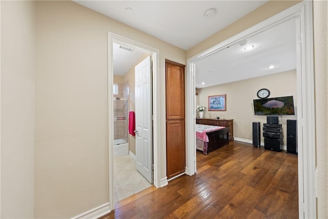 2514 Bulrush Cir, Corona, CA 92882 - hall featuring hardwood / wood-style flooring and baseboards