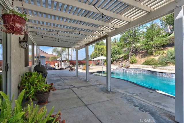 31264 Jura Ct, Temecula, CA 92591 - view of pool with a pergola, a fenced backyard, and a patio area
