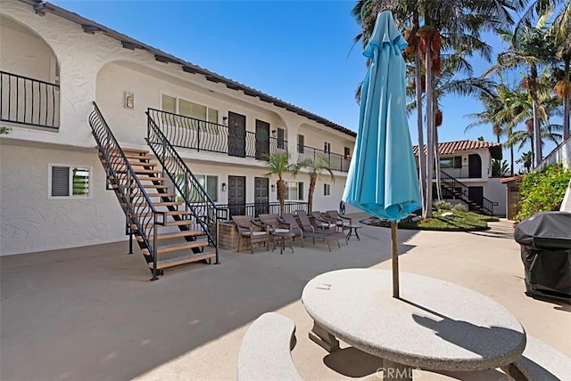 2175 S Coast Hwy Unit 16, Laguna Beach, CA 92651 - view of patio / terrace featuring stairway and a grill