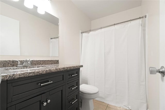 4727 W 147th St Unit 225, Lawndale, CA 90260 - full bathroom featuring toilet, vanity, tile patterned flooring, and a shower with shower curtain