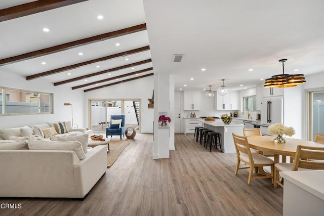 4834 Island View St, Oxnard, CA 93035 - living room with recessed lighting and light wood-type flooring