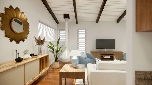 445 Longfellow Ave, Hermosa Beach, CA 90254 - living room featuring light wood-type flooring and wood ceiling