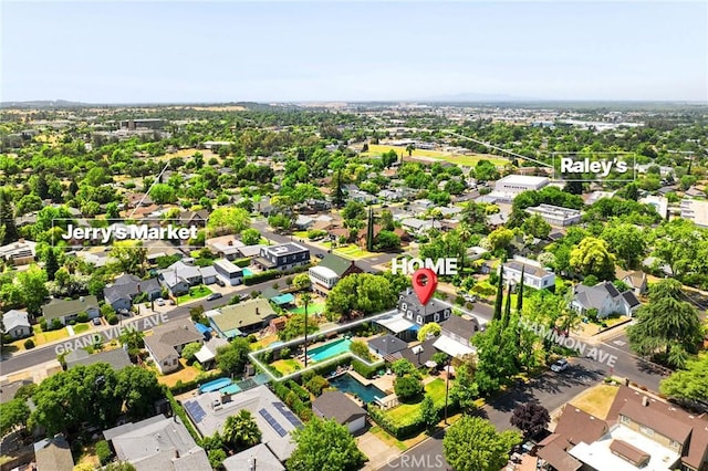 1539 Hammon Ave, Oroville, CA 95966 - aerial perspective of suburban area featuring a pool area