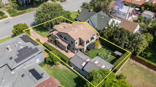 171 N Sunset Pl, Monrovia, CA 91016 - aerial view of property's location with property boundaries highlighted