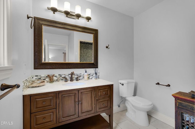 171 N Sunset Pl, Monrovia, CA 91016 - bathroom with vanity, tasteful backsplash, and tile patterned flooring