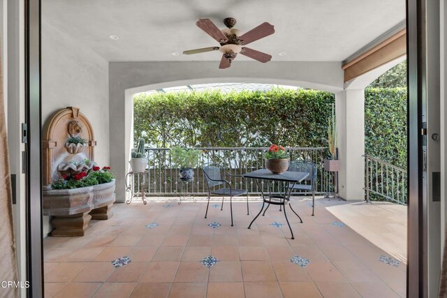 171 N Sunset Pl, Monrovia, CA 91016 - porch with a ceiling fan