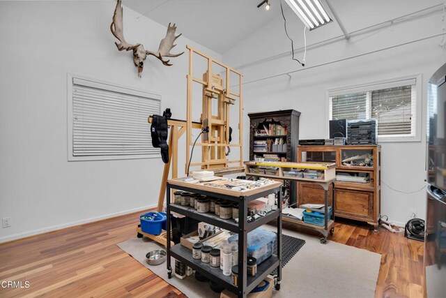 171 N Sunset Pl, Monrovia, CA 91016 - office space with lofted ceiling and wood finished floors
