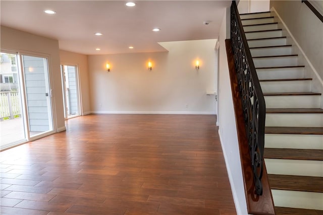 411 San Nicholas Ct, Laguna Beach, CA 92651 - staircase with wood finished floors, recessed lighting, and baseboards