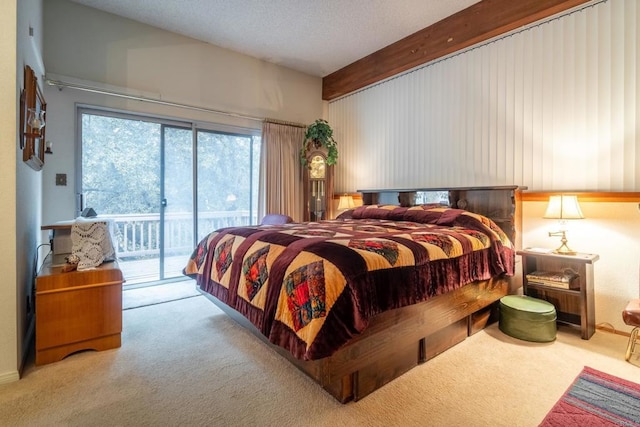 8516 Valley View Trl, Pine Valley, CA 91962 - bedroom with carpet, access to outside, and beamed ceiling
