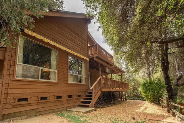 8516 Valley View Trl, Pine Valley, CA 91962 - rear view of property featuring stairway and a deck