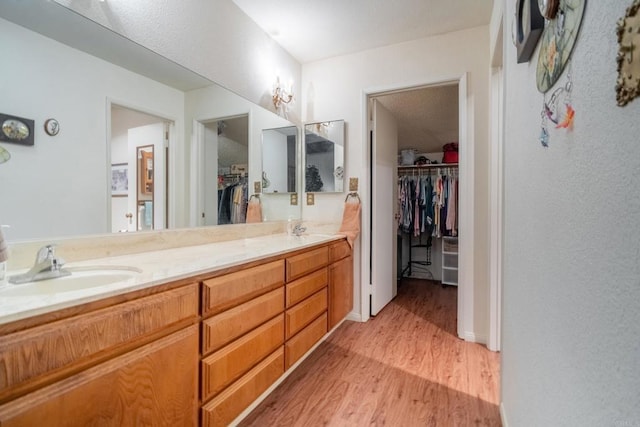 8516 Valley View Trl, Pine Valley, CA 91962 - full bath featuring wood finished floors, double vanity, and a spacious closet