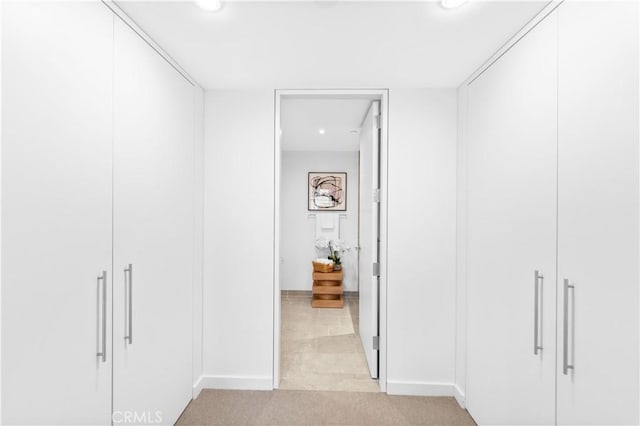 6250 Hollywood Blvd Unit 7G, Los Angeles, CA 90028 - corridor with light carpet, recessed lighting, and baseboards