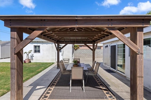 809 San Marino Ave, Montebello, CA 90640 - view of patio featuring a gazebo and outdoor dining area