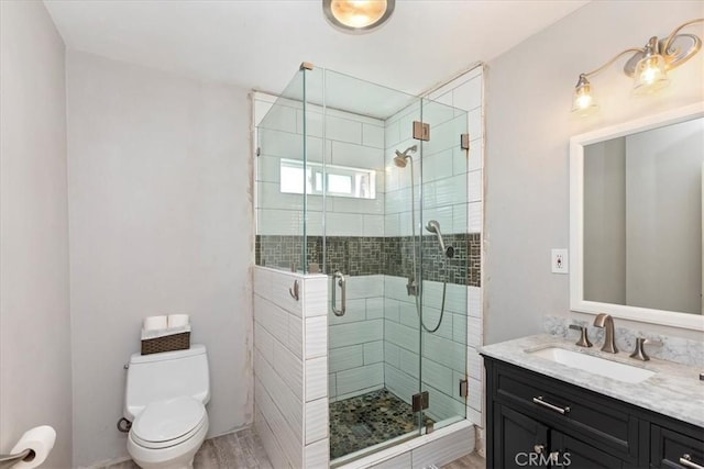 809 San Marino Ave, Montebello, CA 90640 - full bath featuring vanity, toilet, and a stall shower