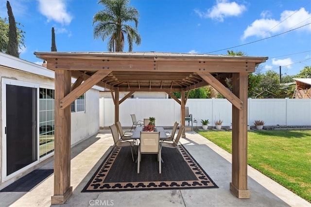 809 San Marino Ave, Montebello, CA 90640 - view of patio / terrace featuring a gazebo and outdoor dining space