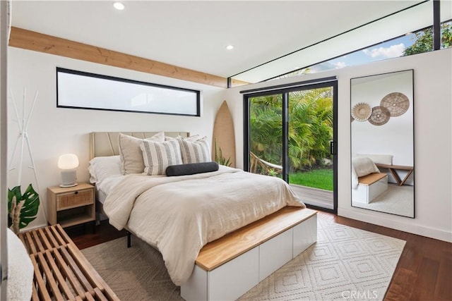 377 Flint Ave, Long Beach, CA 90814 - bedroom with wood finished floors, access to outside, recessed lighting, and baseboards