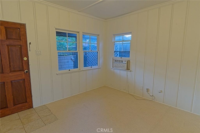 550 N 1st Ave, Upland, CA 91786 - spare room featuring ornamental molding, a decorative wall, carpet floors, and cooling unit