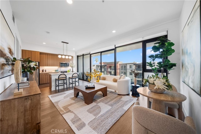 709 E Walnut St Unit 415, Pasadena, CA 91101 - living area featuring recessed lighting and light wood finished floors