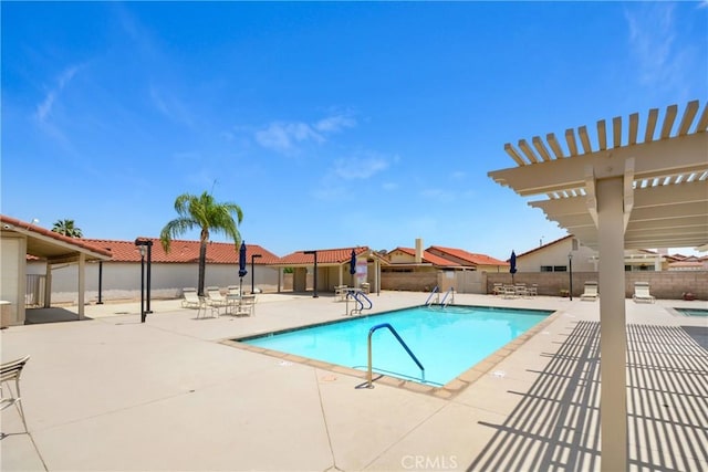 27057 Rangewood St, Menifee, CA 92586 - community pool featuring a pergola and a patio area