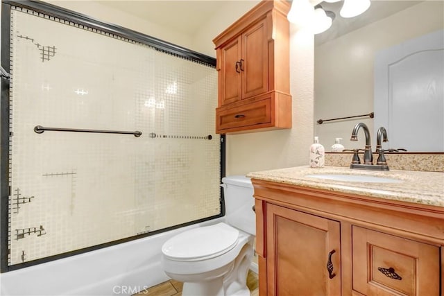 27057 Rangewood St, Menifee, CA 92586 - full bathroom with vanity, toilet, and enclosed tub / shower combo