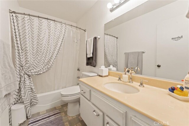 757 Yuma Ct, San Dimas, CA 91773 - bathroom featuring toilet, vanity, and shower / bath combination with curtain