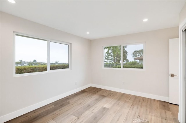 2817 San Ramon Dr, Rancho Palos Verdes, CA 90275 - unfurnished room with baseboards, light wood-type flooring, and recessed lighting