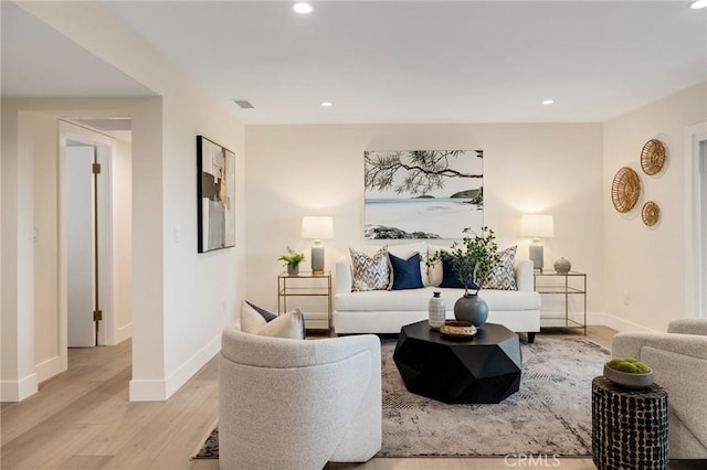 2817 San Ramon Dr, Rancho Palos Verdes, CA 90275 - living room featuring baseboards, light wood-style floors, and recessed lighting